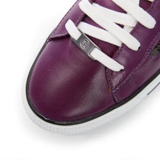 Filicia Purple Leather Women Moda In Pelle Casual Trainers