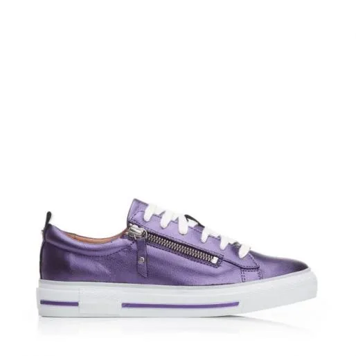 Filicia Purple Metallic Leather Women Moda In Pelle Casual Shoes And Trainers