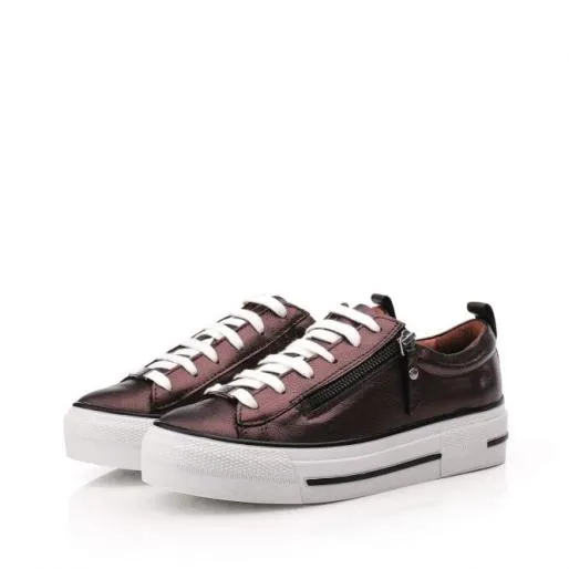 Filician Bronze Metallic Leather Women Moda In Pelle Casual Trainers Filician Bronze Metallic Leather Women Moda In Pelle Casual Trainers