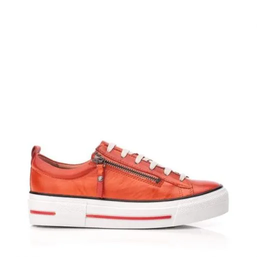 Filician DarkOrange Leather Women Moda In Pelle Casual Trainers