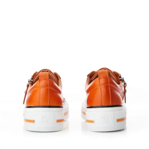 Filician Orange Leather Women Moda In Pelle Casual Trainers Filician Orange Leather Women Moda In Pelle Casual Trainers