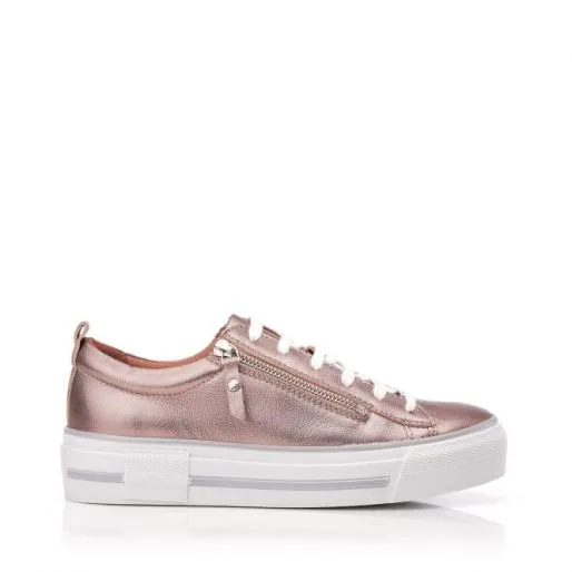 Filician Stone Metallic Leather Women Moda In Pelle Casual Trainers