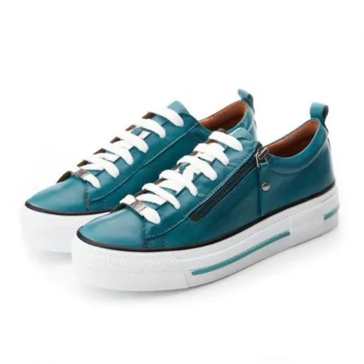 Filician Teal Leather Women Moda In Pelle Casual Trainers Filician Teal Leather Women Moda In Pelle Casual Trainers