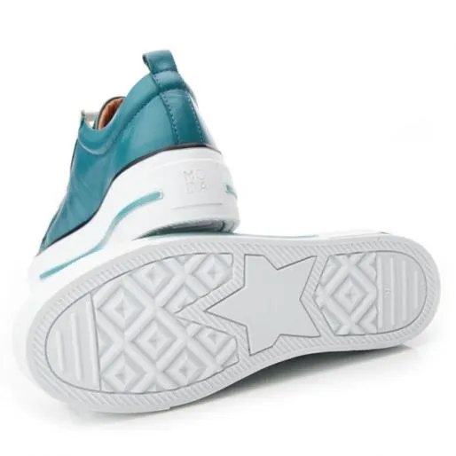 Filician Teal Leather Women Moda In Pelle Casual Trainers Filician Teal Leather Women Moda In Pelle Casual Trainers