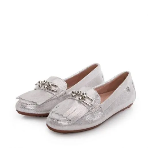 Francheska Rose Gold Leather Women Moda In Pelle Flat And Ballerina Shoes
