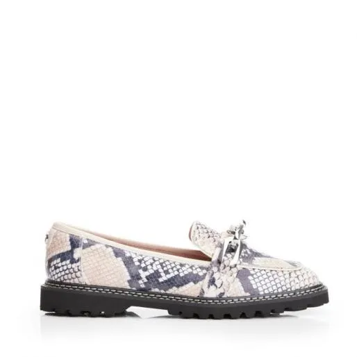 Furla Natural Snake Snake Print Leather Women Moda In Pelle Flat And Ballerina Shoes
