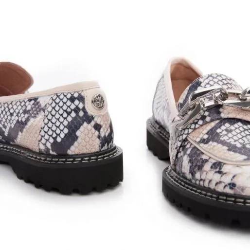 Furla Natural Snake Snake Print Leather Women Moda In Pelle Flat And Ballerina Shoes Furla Natural Snake Snake Print Leather Women Moda In Pelle Flat And Ballerina Shoes