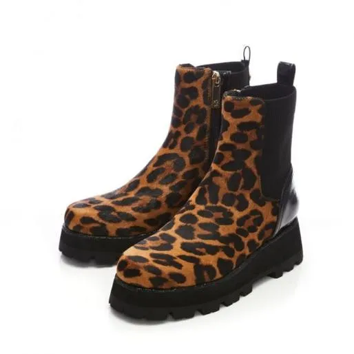 Gerri Leopard Leopard Pony Women Moda In Pelle Ankle Boots Gerri Leopard Leopard Pony Women Moda In Pelle Ankle Boots