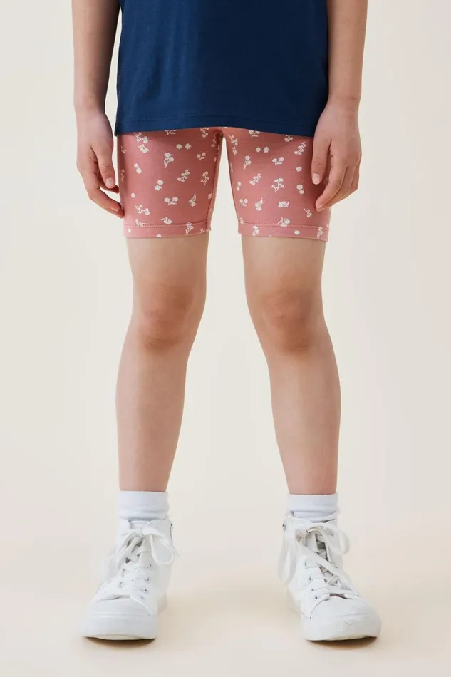 Girls 214 Activewear Cotton On Hailey Bike Short Clay Pigeonally Ditsy