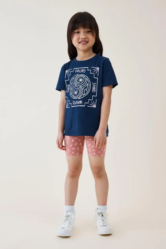Girls 214 Activewear Cotton On Hailey Bike Short Clay Pigeonally Ditsy