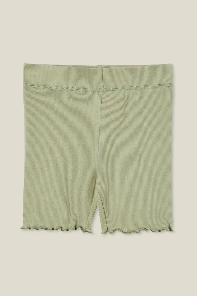 Girls 214 Activewear Cotton On Hailey Bike Short Deep Sage Rib