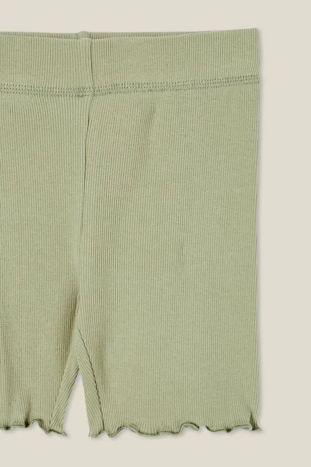 Girls 214 Activewear Cotton On Hailey Bike Short Deep Sage Rib