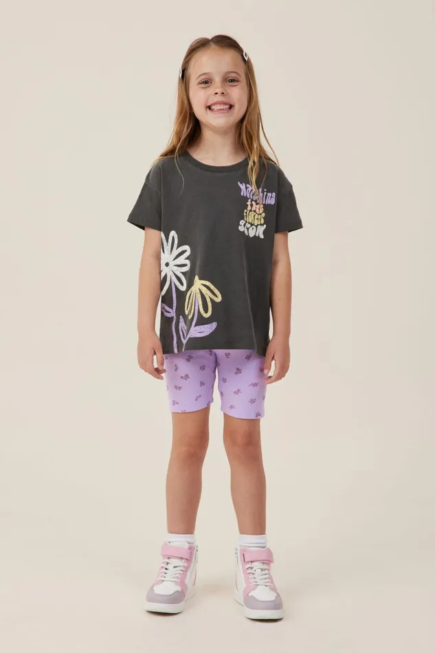 Girls 214 Activewear Cotton On Hailey Bike Short Lilac Dropbetsy Ditsy