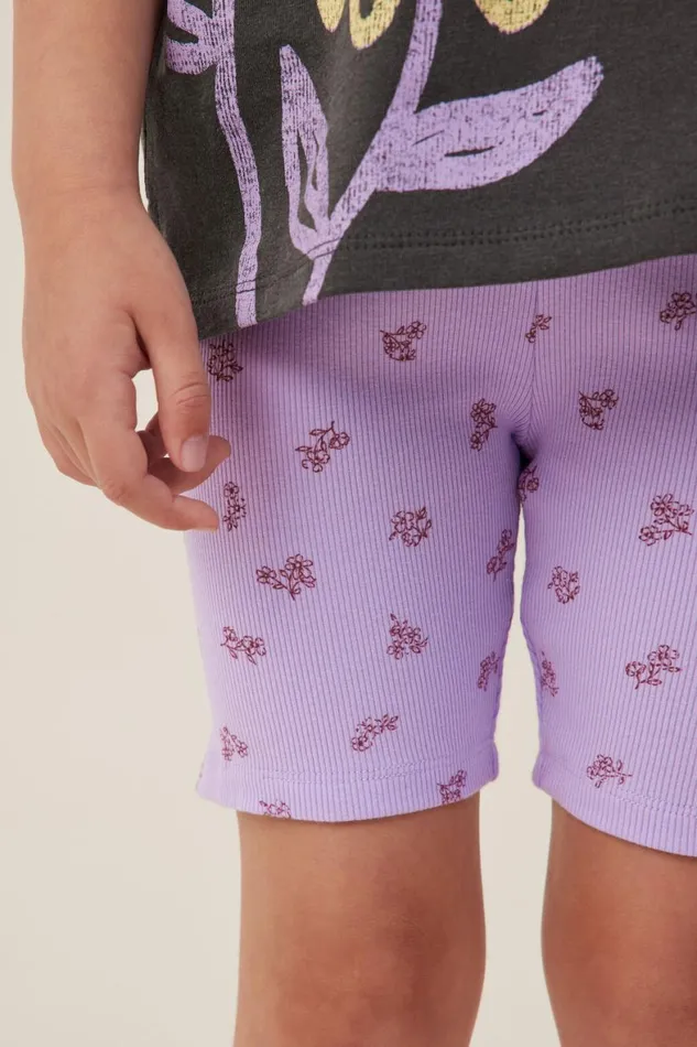 Girls 214 Activewear Cotton On Hailey Bike Short Lilac Dropbetsy Ditsy