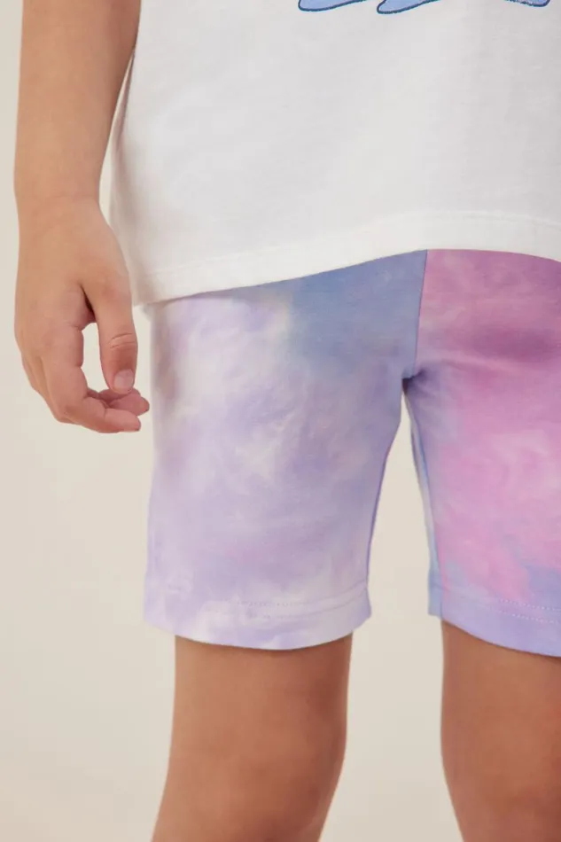 Girls 214 Activewear Cotton On Hailey Bike Short Lilac Droptie Dye