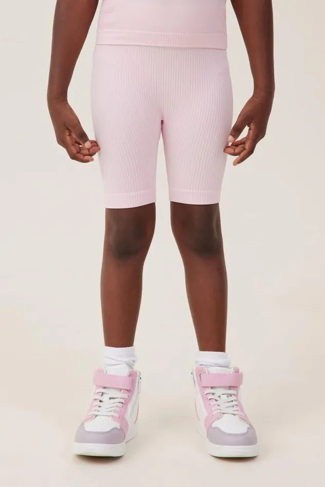 Girls 214 Activewear Cotton On Isla Seamfree Bike Short Blush Pink