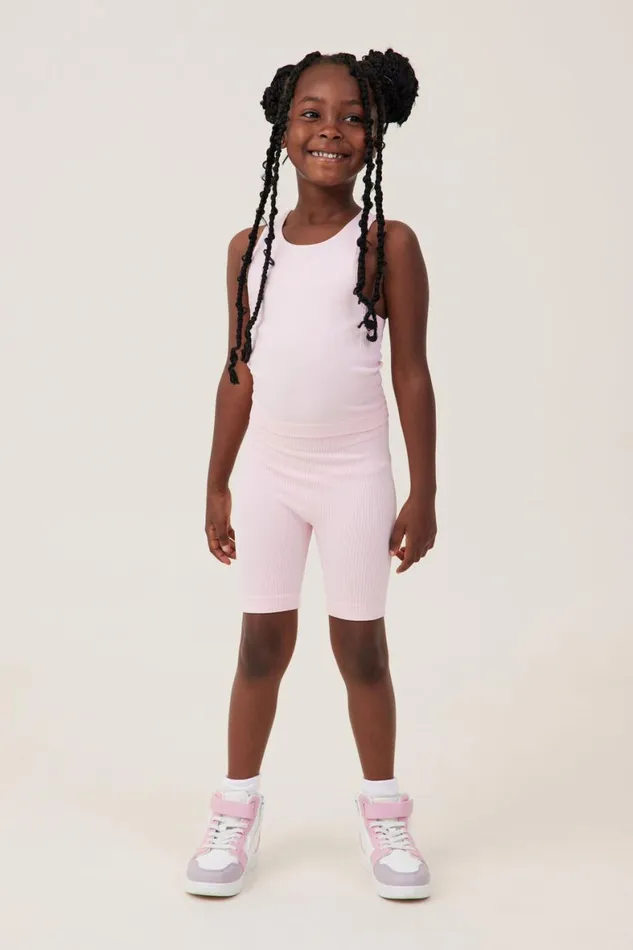 Girls 214 Activewear Cotton On Isla Seamfree Bike Short Blush Pink