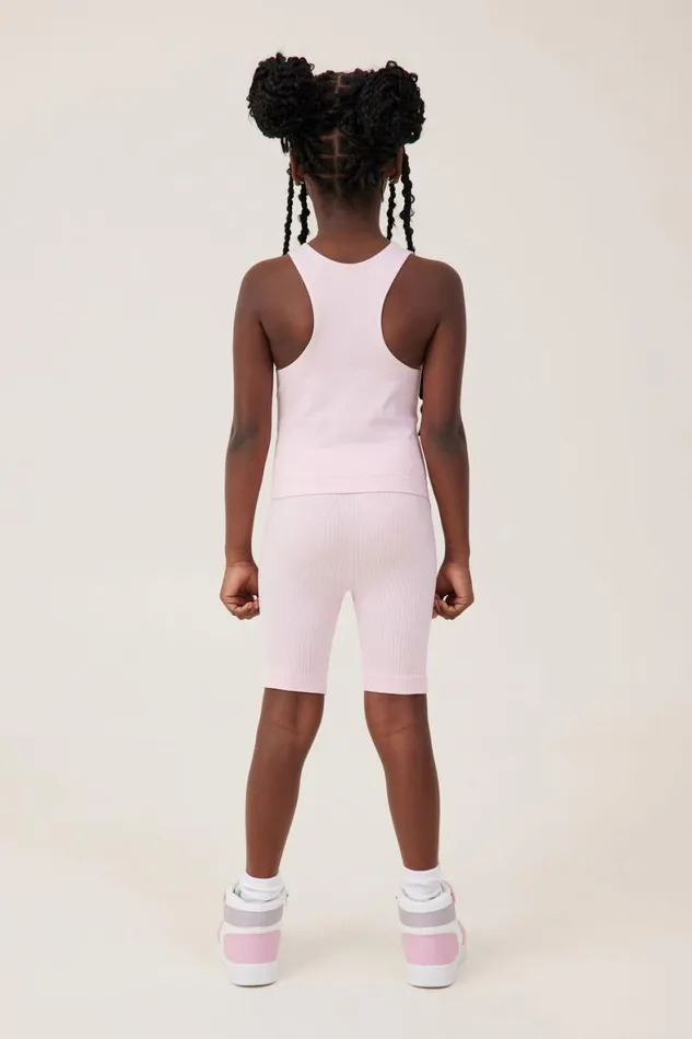 Girls 214 Activewear Cotton On Isla Seamfree Bike Short Blush Pink