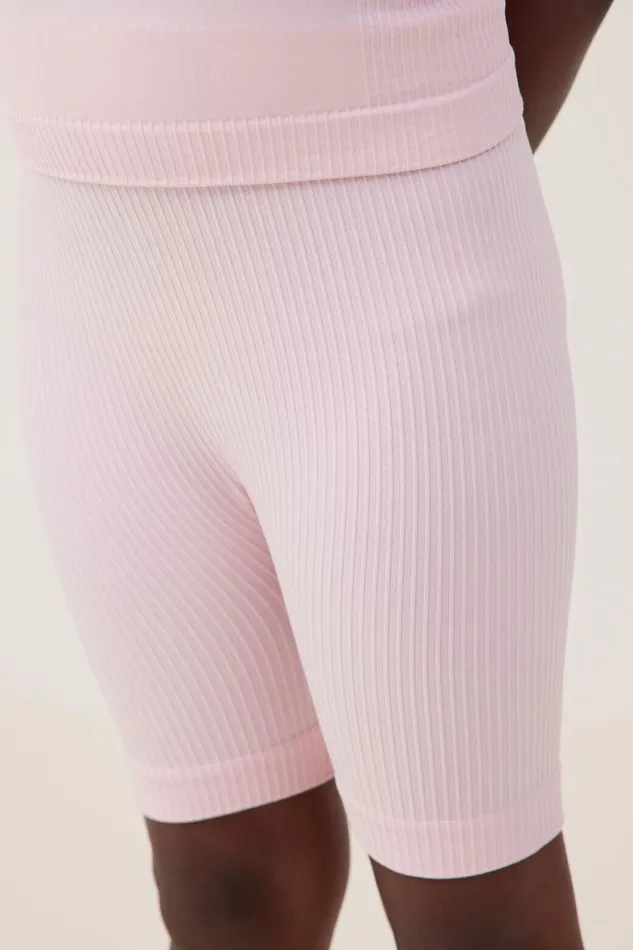 Girls 214 Activewear Cotton On Isla Seamfree Bike Short Blush Pink