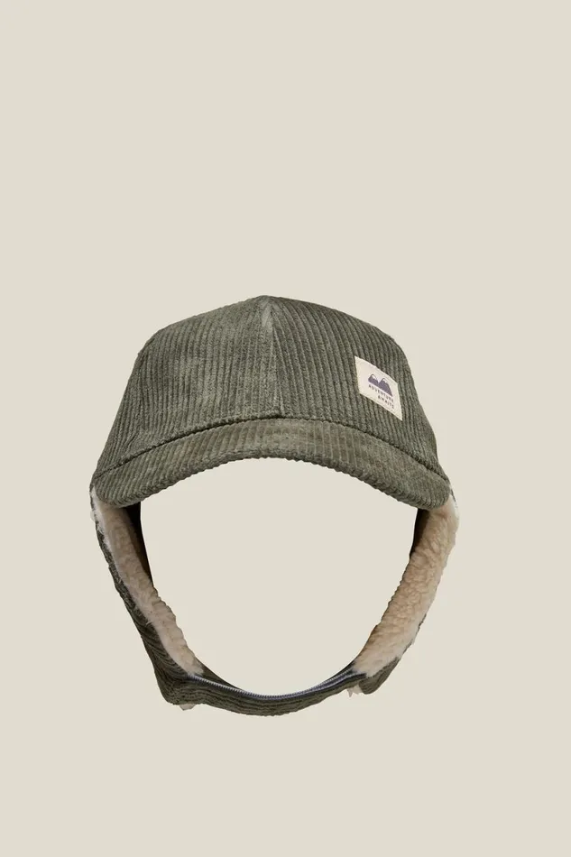 Girls 214Boys 214 Hats and Beanies Cotton On Tommy Trapper Cap Swag Green Cord Girls 214Boys 214 Hats and Beanies Cotton On Tommy Trapper Cap Swag Green Cord