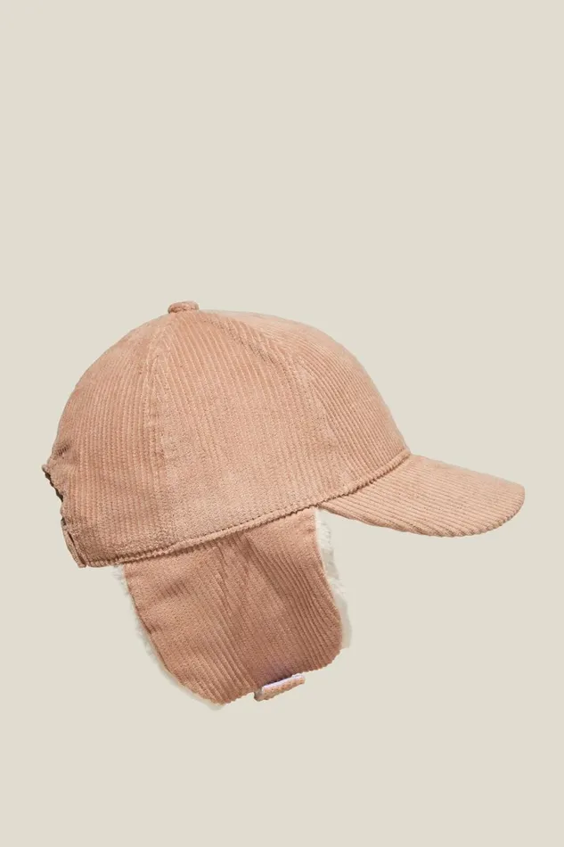 Girls 214Boys 214 Hats and Beanies Cotton On Tommy Trapper Cap Taupy Brown Cord Girls 214Boys 214 Hats and Beanies Cotton On Tommy Trapper Cap Taupy Brown Cord