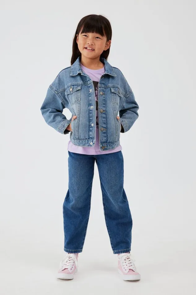 Girls 214Boys 214 Jackets and Sweaters Cotton On Emmy Oversized Denim Jacket Weekend Wash