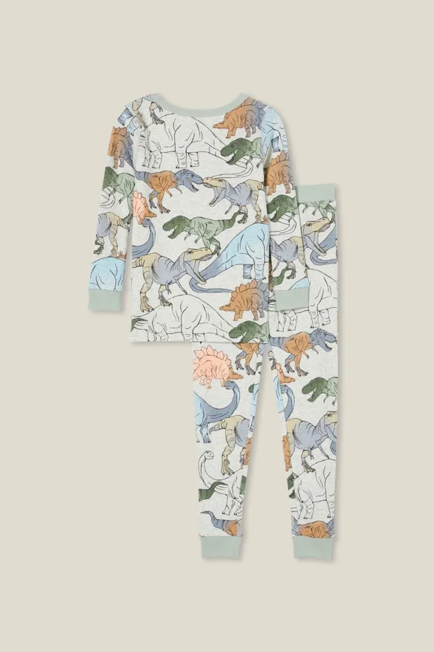 Girls 214Boys 214 Sleepwear Cotton On Milo Long Sleeve Pyjama Set Oatmeal Marledino Stomp