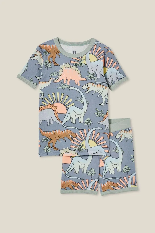 Girls 214Boys 214 Sleepwear Cotton On Tyler Short Sleeve Pyjama Set Steelsunset Dino Girls 214Boys 214 Sleepwear Cotton On Tyler Short Sleeve Pyjama Set Steelsunset Dino