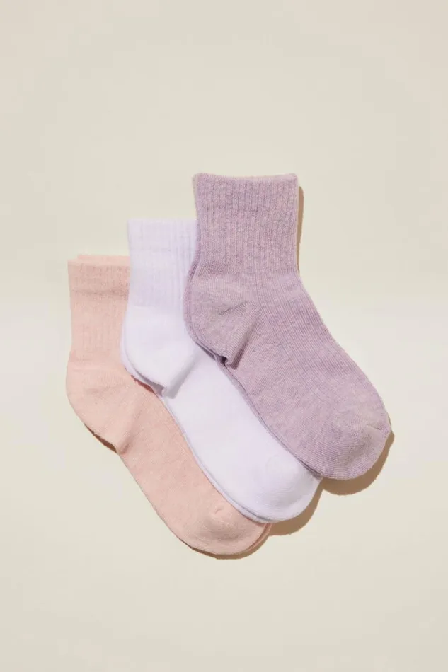 Girls 214Boys 214 Socks and Tights Cotton On 3Pk Mid Crew Socks Whitelilac Drop Marleblush Marle Girls 214Boys 214 Socks and Tights Cotton On 3Pk Mid Crew Socks Whitelilac Drop Marleblush Marle