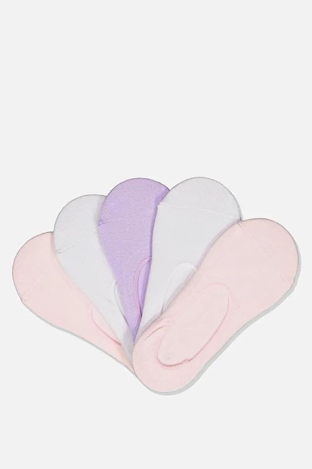 Girls 214Boys 214 Socks and Tights Cotton On 5pk No Show Socks Pink White Lilac