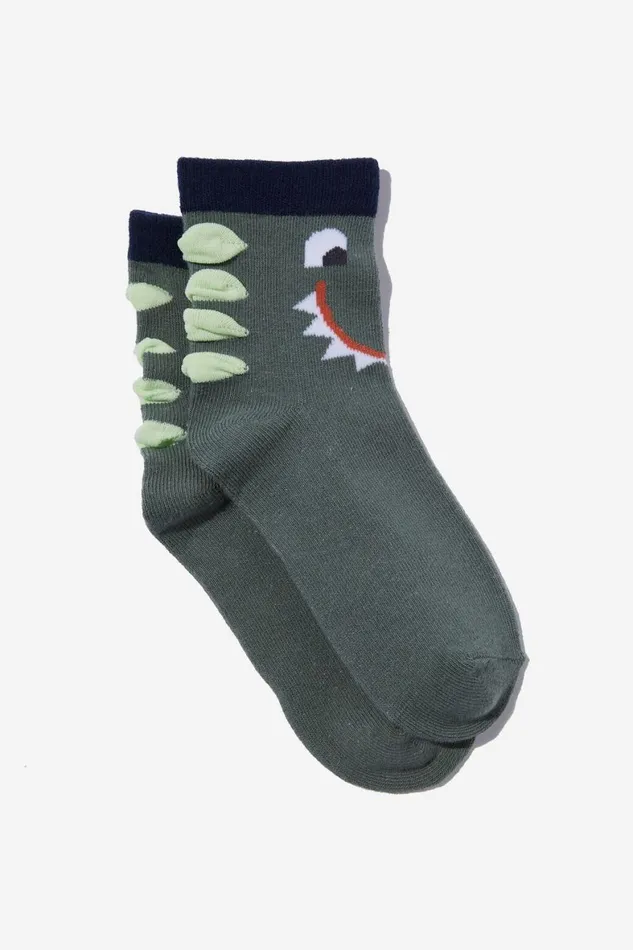 Girls 214Boys 214 Socks and Tights Cotton On Single Pack Crew Socks Swag Greendino Face Girls 214Boys 214 Socks and Tights Cotton On Single Pack Crew Socks Swag Greendino Face
