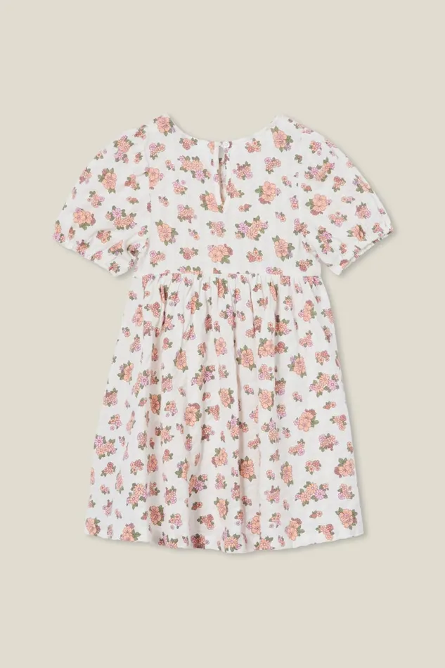 Girls 214 Dresses Cotton On Billie Shirred Dress Dark Vanillaava Ditsy
