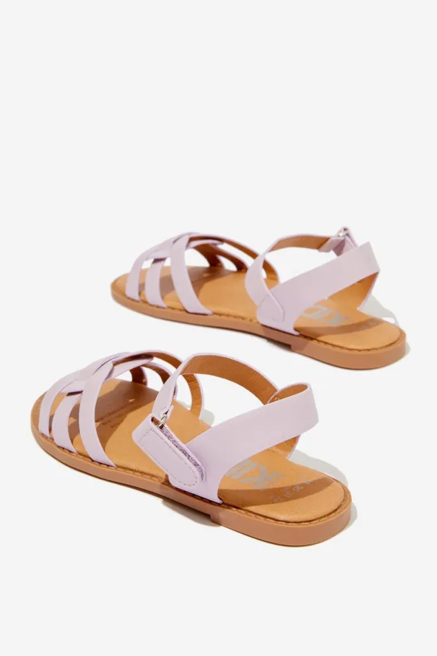 Girls 214 Flats and Sandals Cotton On Georgie Cross Over Sandal Lilac Drop