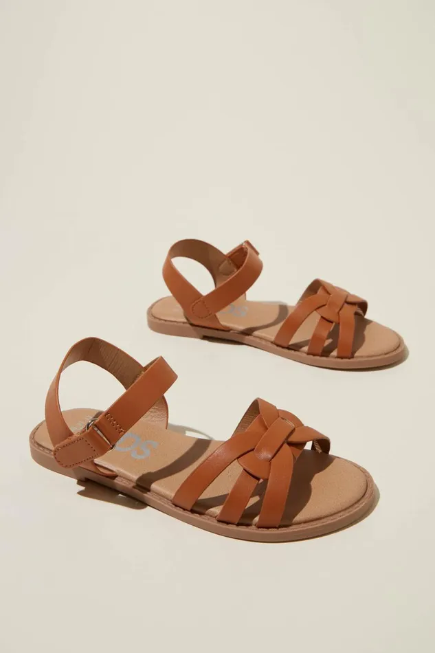 Girls 214 Flats and Sandals Cotton On Georgie Cross Over Sandal Tan