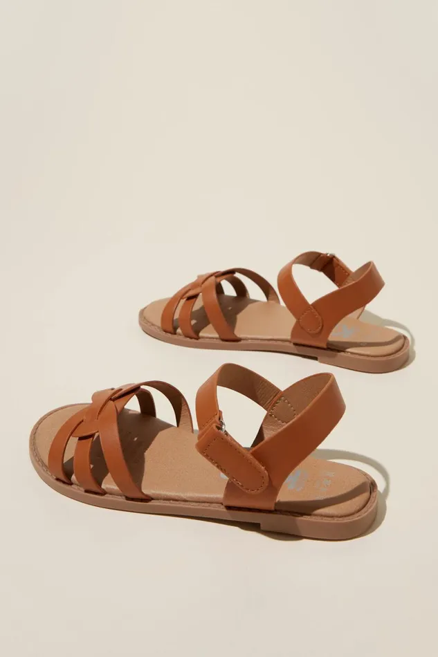 Girls 214 Flats and Sandals Cotton On Georgie Cross Over Sandal Tan