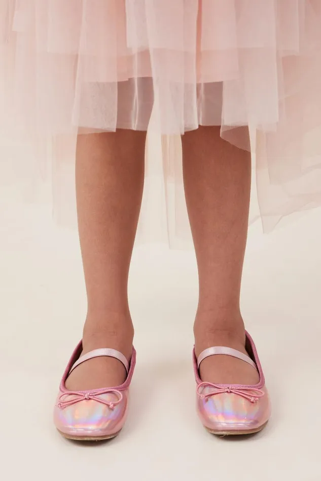 Girls 214 Flats and Sandals Cotton On Olivia Ballet Flat Pink Holographic