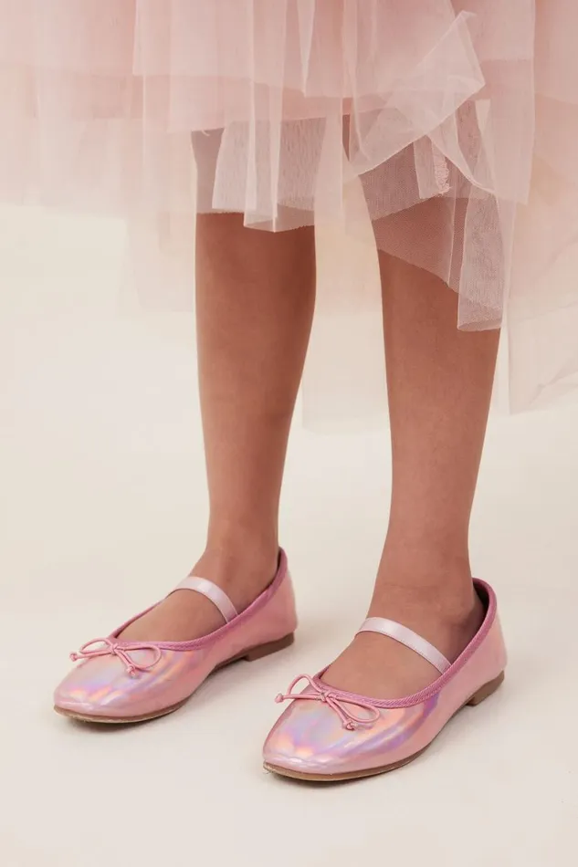 Girls 214 Flats and Sandals Cotton On Olivia Ballet Flat Pink Holographic