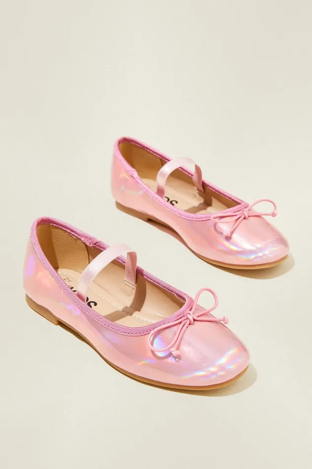 Girls 214 Flats and Sandals Cotton On Olivia Ballet Flat Pink Holographic