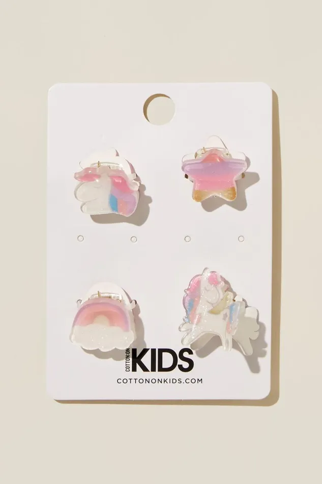Girls 214 Hair Accessories Cotton On Claudette Claw Clips Sparkle Pegusus