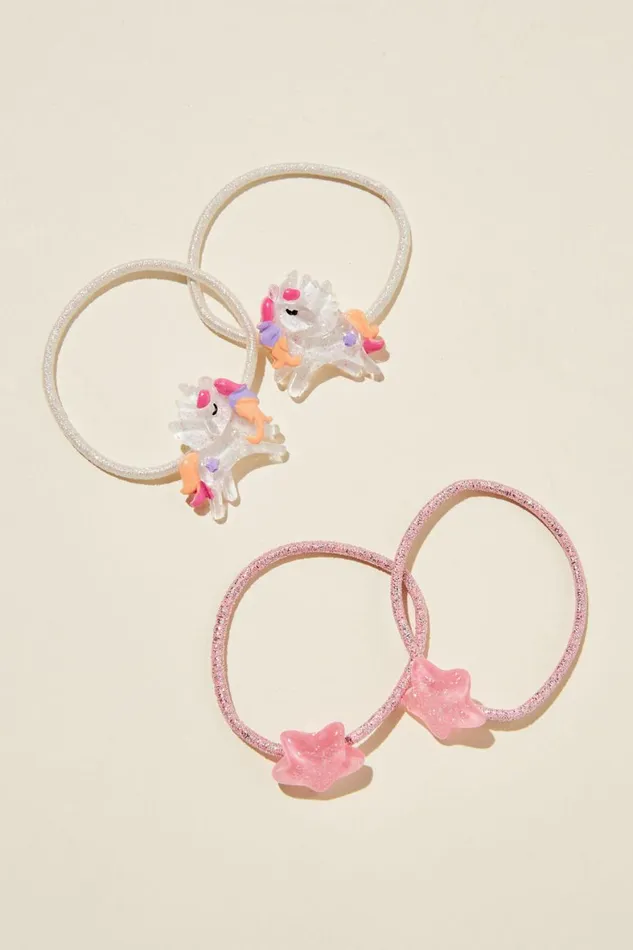 Girls 214 Hair Accessories Cotton On Hannah Hair Ties Pastel Sparkle Pegasus and Stars Girls 214 Hair Accessories Cotton On Hannah Hair Ties Pastel Sparkle Pegasus and Stars