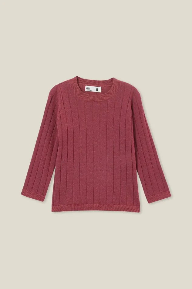 Girls 214 Jackets and Sweaters Cotton On Julia Lurex Knit Top Vintage Berry Sparkle