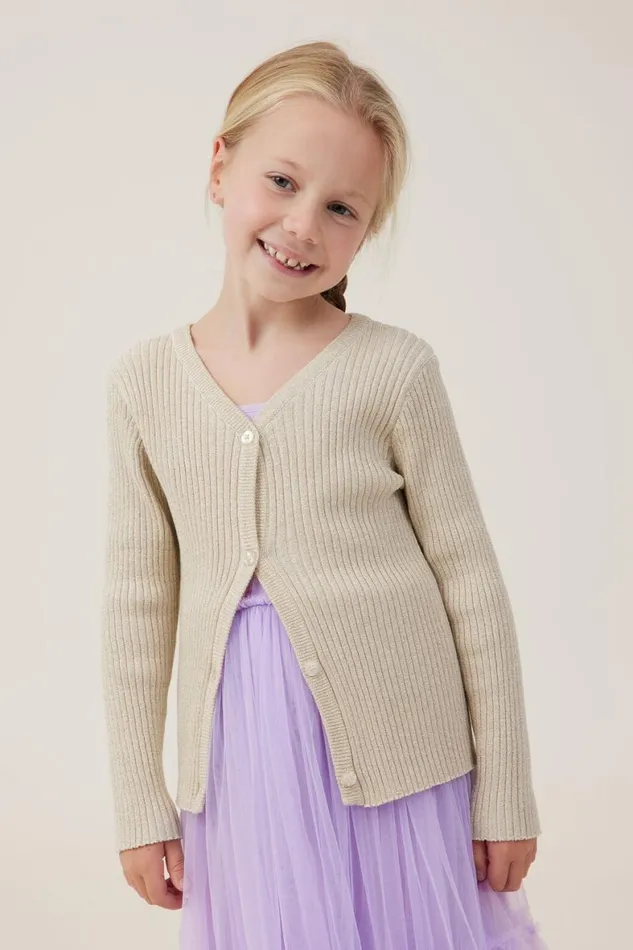 Girls 214 Jackets and Sweaters Cotton On Molly Cardigan Dark Vanilla Gold Sparkle Girls 214 Jackets and Sweaters Cotton On Molly Cardigan Dark Vanilla Gold Sparkle