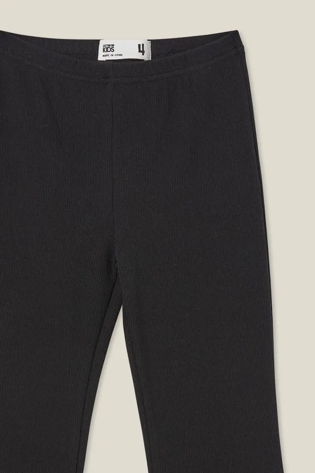 Girls 214 Leggings Pants and Jeans Cotton On Frankie Flare Pant Black Rib