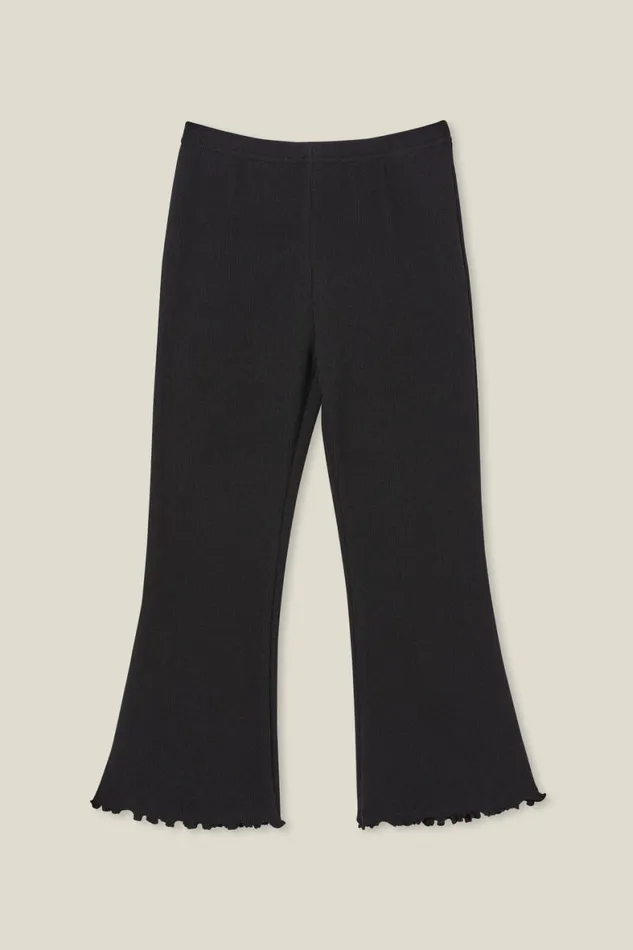 Girls 214 Leggings Pants and Jeans Cotton On Frankie Flare Pant Black Rib
