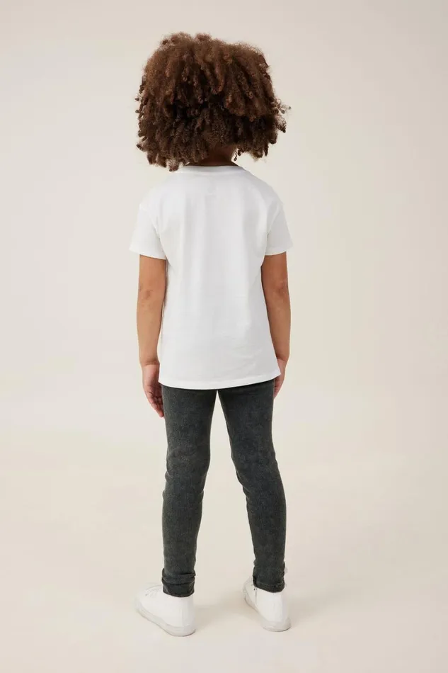 Girls 214 Leggings Pants and Jeans Cotton On Huggie Tights Black Washed Rib