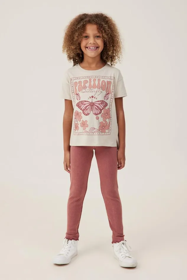 Girls 214 Leggings Pants and Jeans Cotton On Huggie Tights Henna Rib