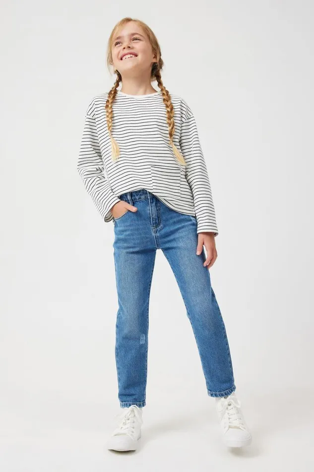 Girls 214 Leggings Pants and Jeans Cotton On India Mom Jean Weekend Blue Wash