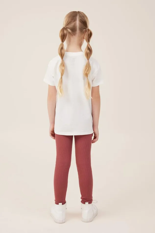 Girls 214 Leggings Pants and Jeans Cotton On Maya Fleece Legging Henna Rib