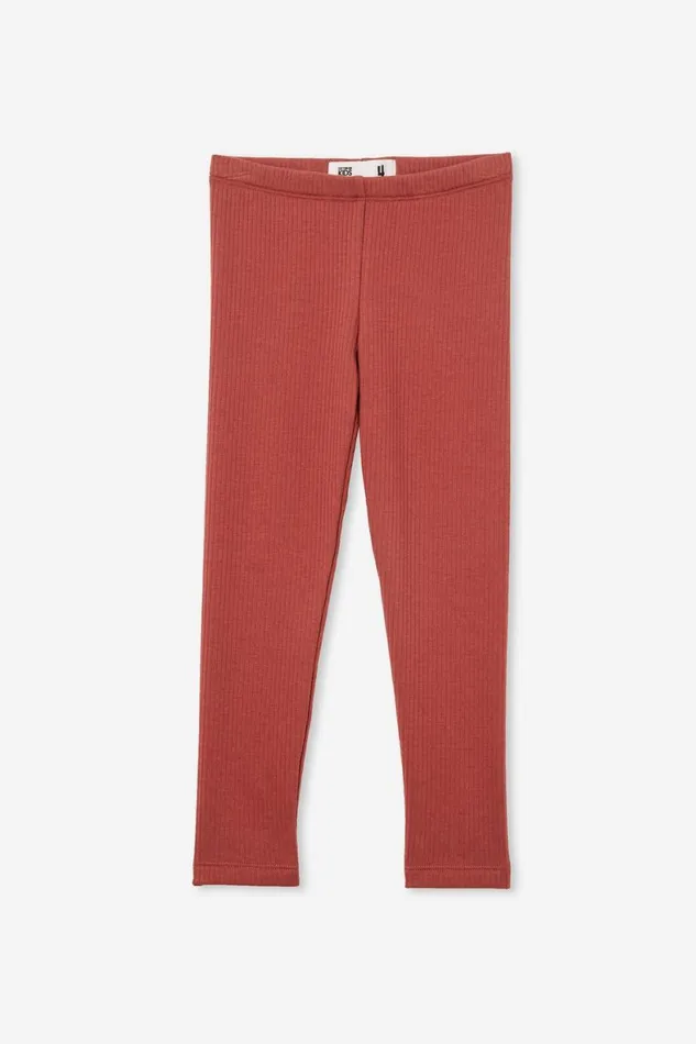 Girls 214 Leggings Pants and Jeans Cotton On Maya Fleece Legging Henna Rib