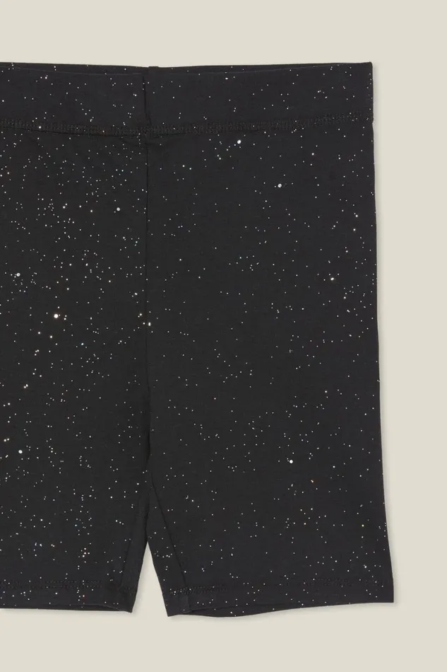 Girls 214 Shorts Skirts and Playsuits Cotton On Halley Bike Short Blackholographic Speckle